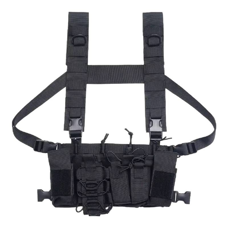 Pechera Mochila Táctica Militar Bandolera Hombre Negra