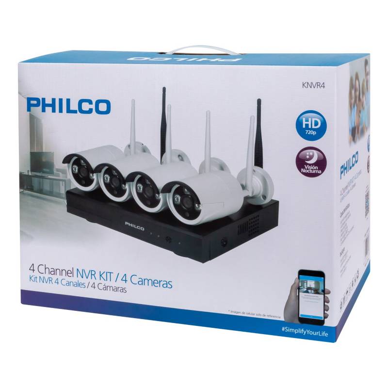 PHILCO - Kit DVR Philco 4 Canales  4 Cámaras