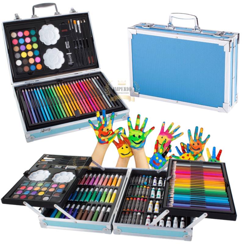 GENERICO Kit Dibujo Y Pintura 145 Pcs Estuche Plegable Lápices