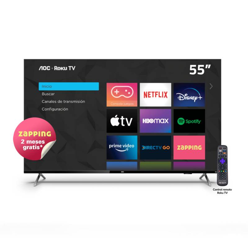 AOC - AOC Roku TV LED 55” UHD 4K Smart TV