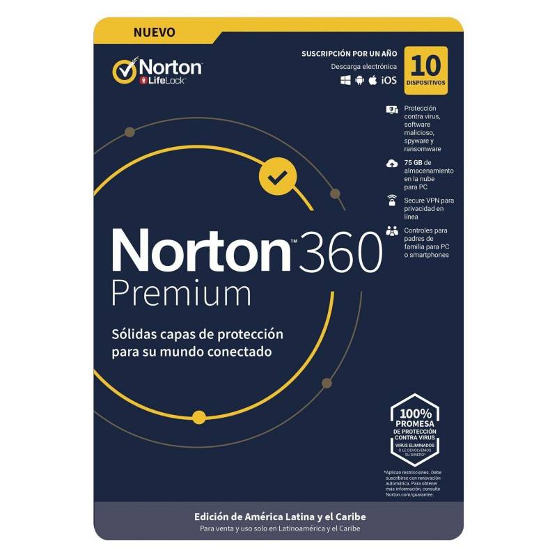 NORTON - Norton 360 Premium 10 Pc 1 Año 2020