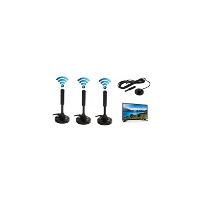 GENERICO Pack X2 Antena Tv Digital Hd Con Iman Interior Exterior