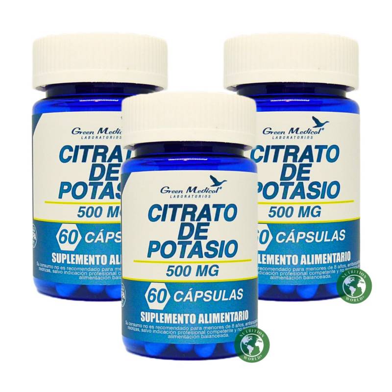 Green Medical Pack 3 Citrato De Potasio 180 Cápsulas Alta Absorción 1353