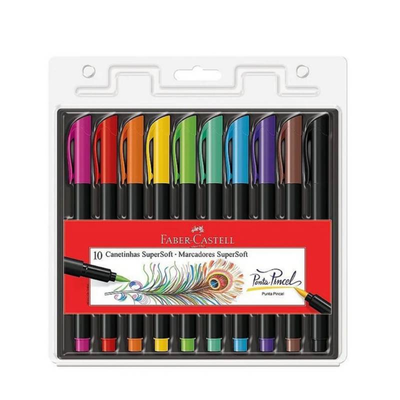 Rotuladores doble punta 10 colores pastel en caja- Faber Castell