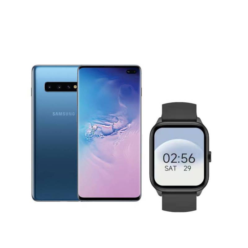 SAMSUNG - Samsung Galaxy S10 Plus 128GB Single SIM Azul con Smartwatch Obsequio