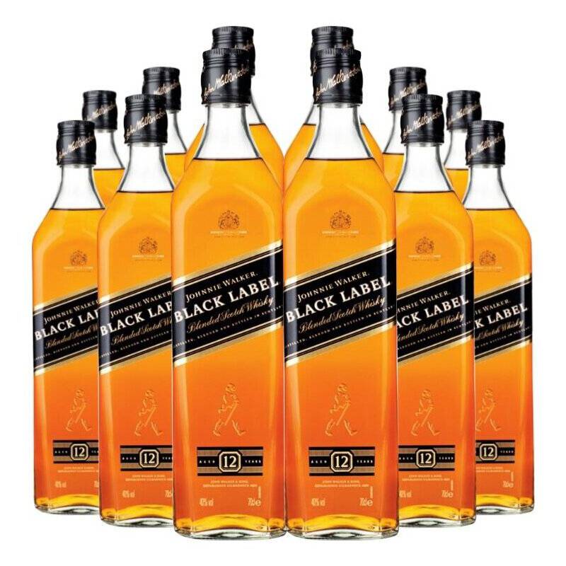 Johnnie Walker - 12 Whisky Johnnie Walker Black Label 750 Cc