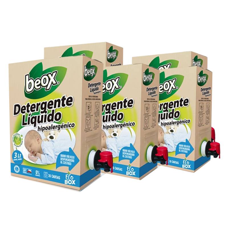 BEOX - Detergente Hipoalergenico BEOX ECOBOX 3Lts x 5