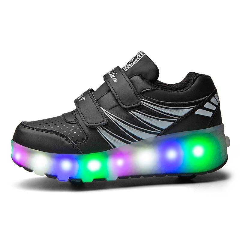 GENERICO Zapatillas con ruedas y luces LED recargables con USB niñas y niños