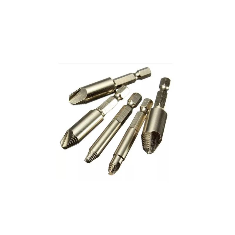 Set Brocas Extractor Tornillos Pernos Rotos Cabeza Rodada