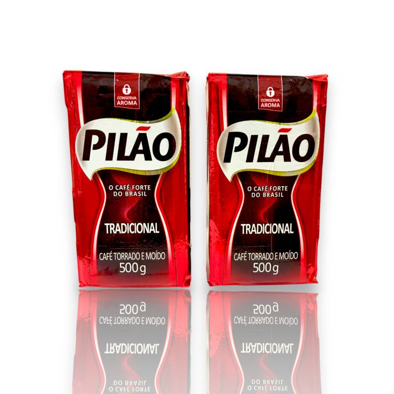 Pilao Cafe Brasilero Grano Molido Pilao Pack 2x500 Grs Tradicional 