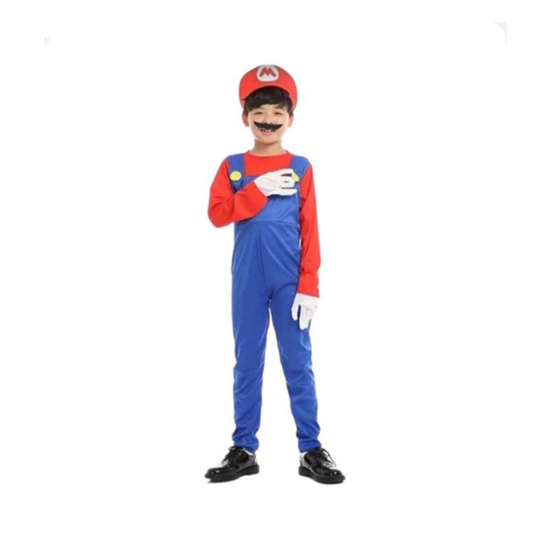 GENERICO Disfraz Super Mario Bross para Niño 7-9 años