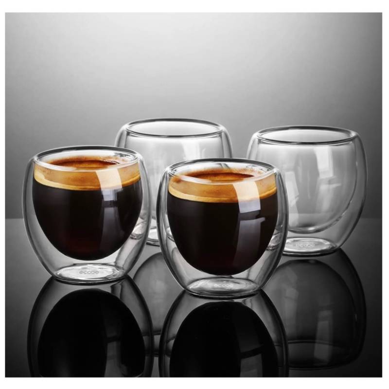 Vasos de Vidrio Redlemon Doble Pared Térmico Tazas para Café 4