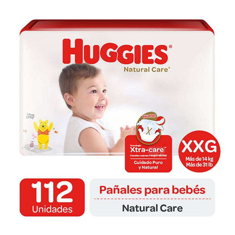 HUGGIES - Pañales Huggies Natural Care Pack 112 U. Talla XXG