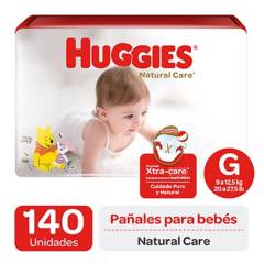 HUGGIES - Pañales Huggies Natural Care Pack 140 Und. Talla G