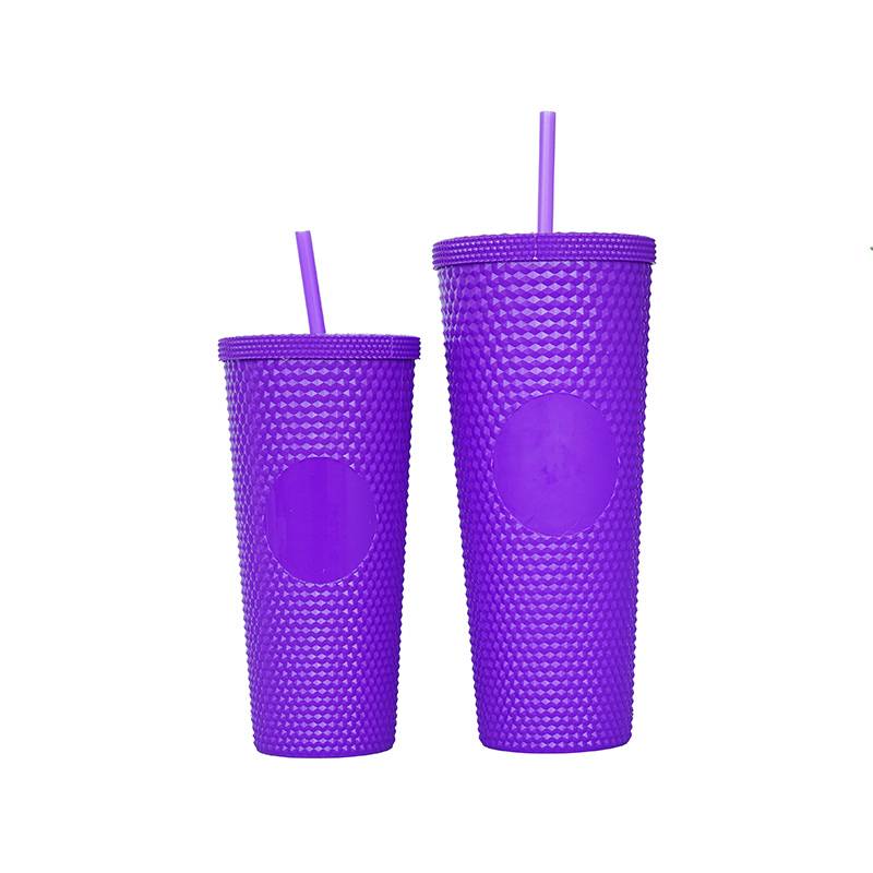 Vaso Térmico Tumbler 750 ml Tapa y Bombilla Lila