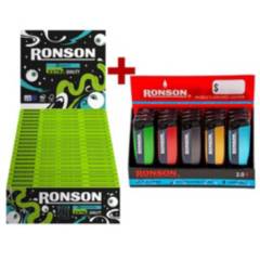 RONSON - Pack Ronson Caja Papelillos Extra Quality + Encendedores 2.0