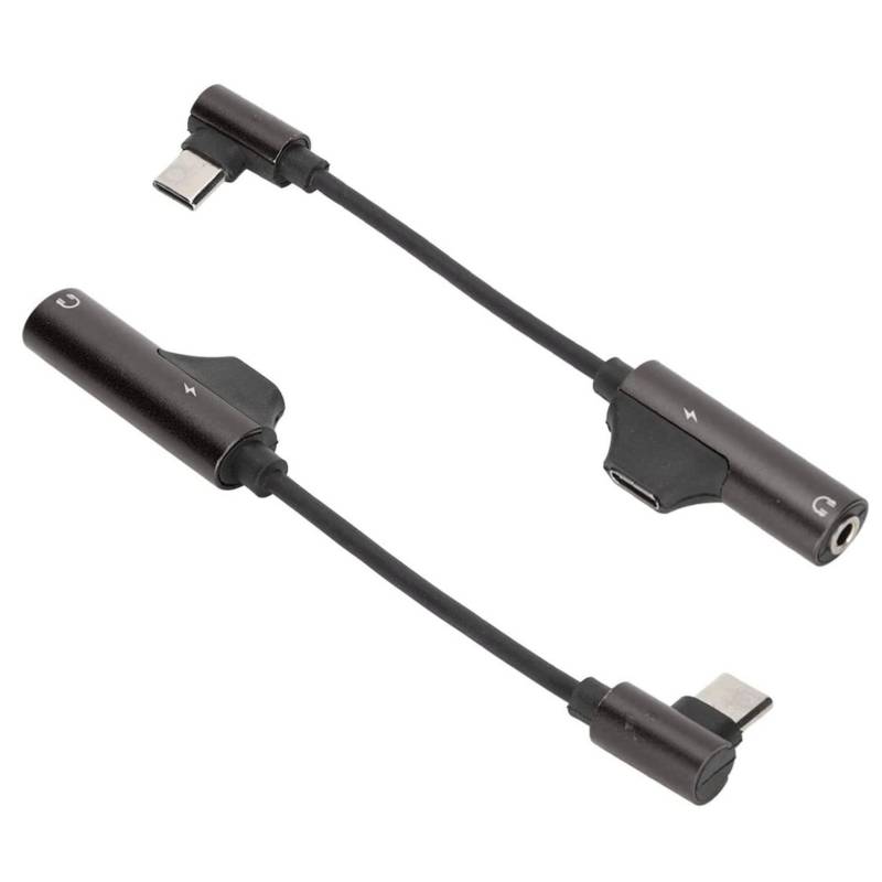 Adaptador de auriculares 2 en 1 con USB-C y jack de 3,5 mm