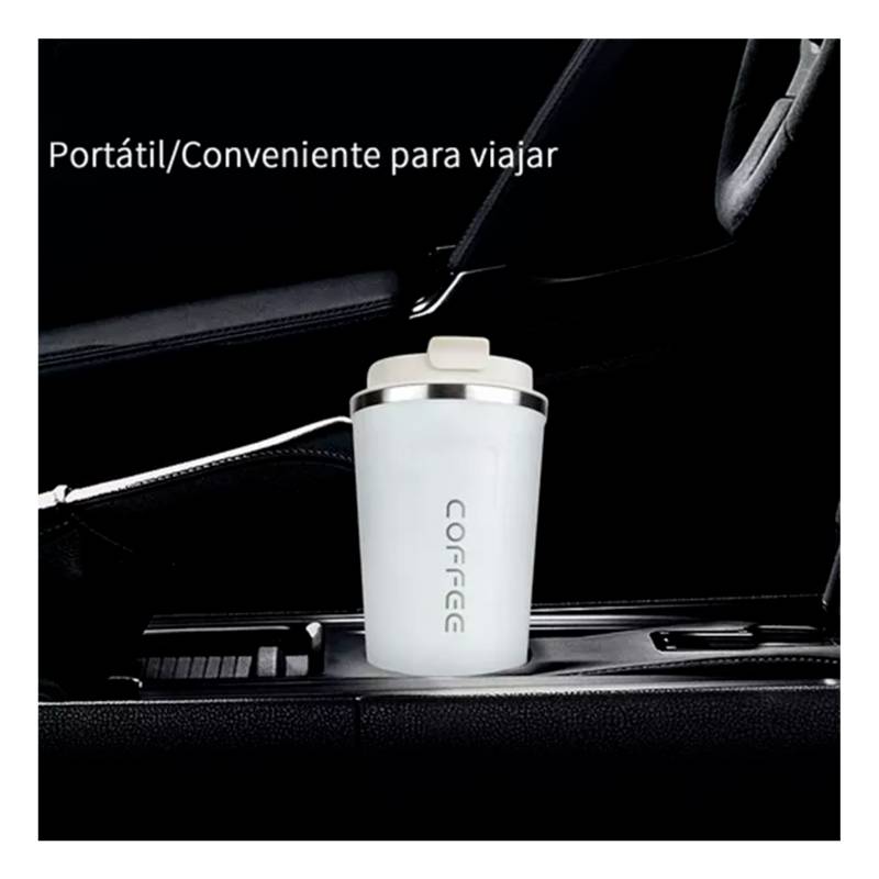 GENERICO Blanco Vaso Termico Portátil de doble capa de acero