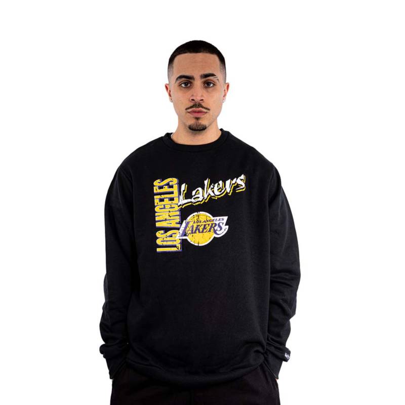 MITCHELL & NESS - Polerón Hoodie Nba Cracked Los Angeles Lakers Negro Mitchell And Ness