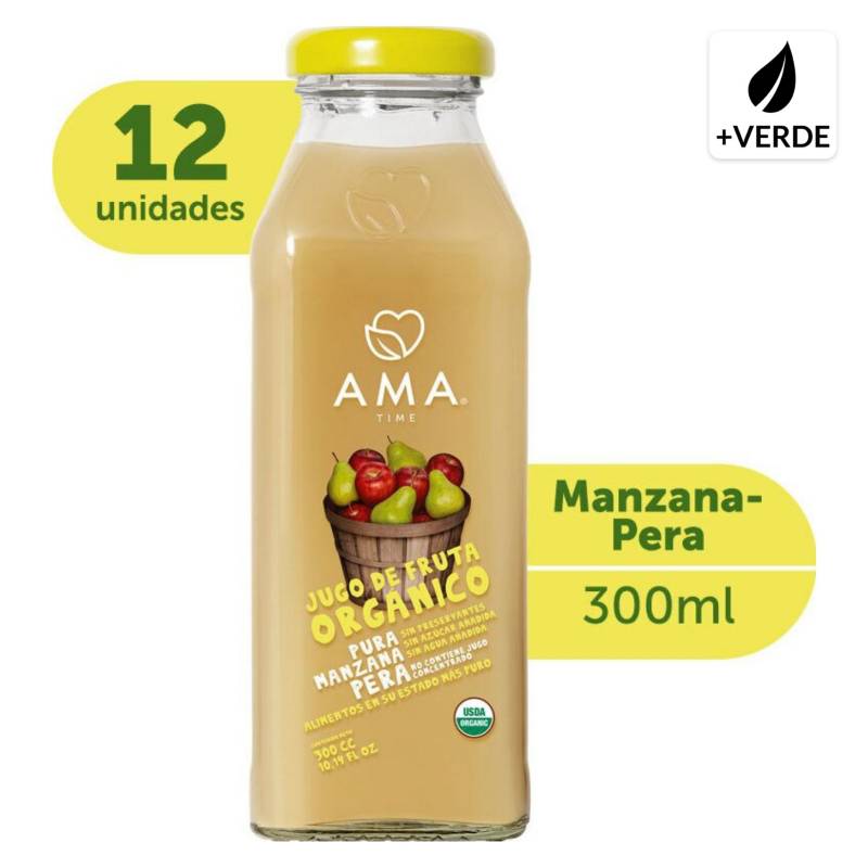 AMA - Jugo Manzana Pera Orgánico 12x300cc