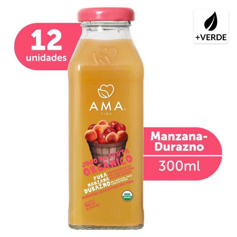 AMA - Jugo Manzana Durazno Orgánico 12X300Cc