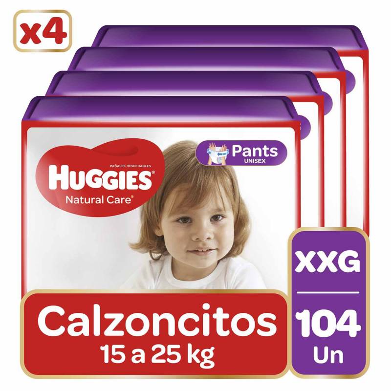 HUGGIES - Pants Huggies Natural Care Pack 104 Un. Talla Xxg