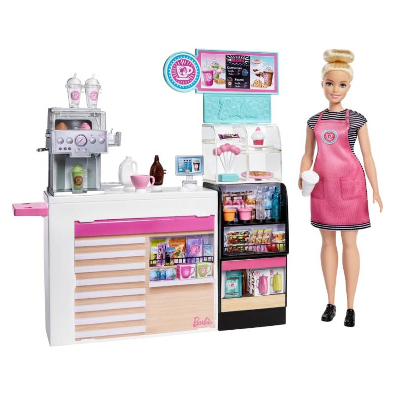 BARBIE - Muñeca Set de Cafetería Barbie