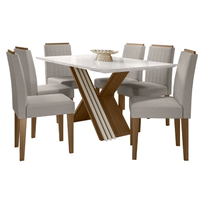 Juego De Comedor Any 6 Sillas Beige Jdo & Design