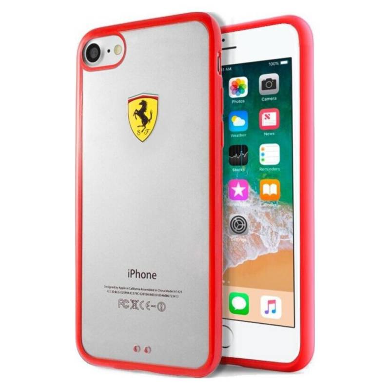 FERRARI - Carcasa Iphone 7/8 Ferrari Transparente Rojo