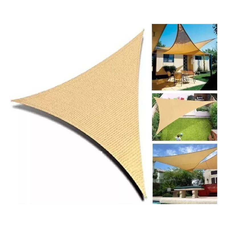 Toldo Vela Impermeable, Triangular, Amarillo, 300x300x300 cm