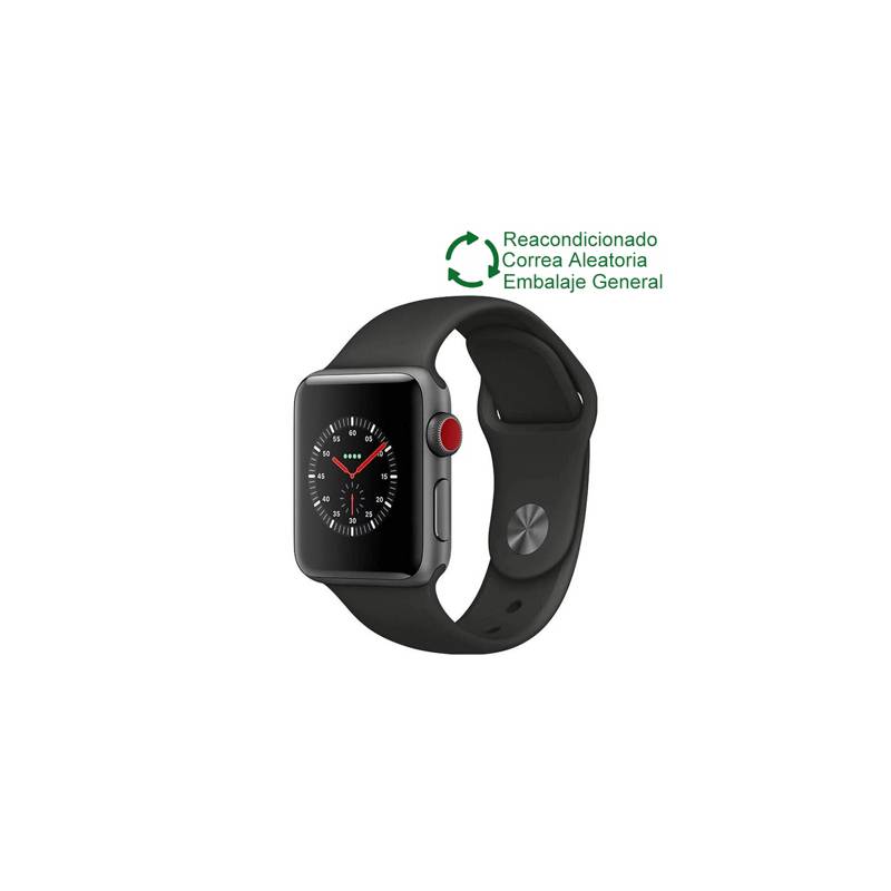 APPLE - Apple Watch Series 3 (38mm GPS) - Negro Reacondicionado(NO NUEVO)