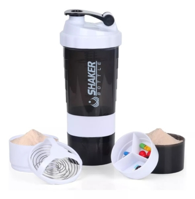 GENERICO Shaker Mezclador Batidos Proteinas 500ml Gym - Blanco