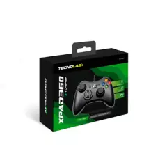 TECNOLAB - Joystick Xbox 360 Con Vibración Cable Color Negro - SC