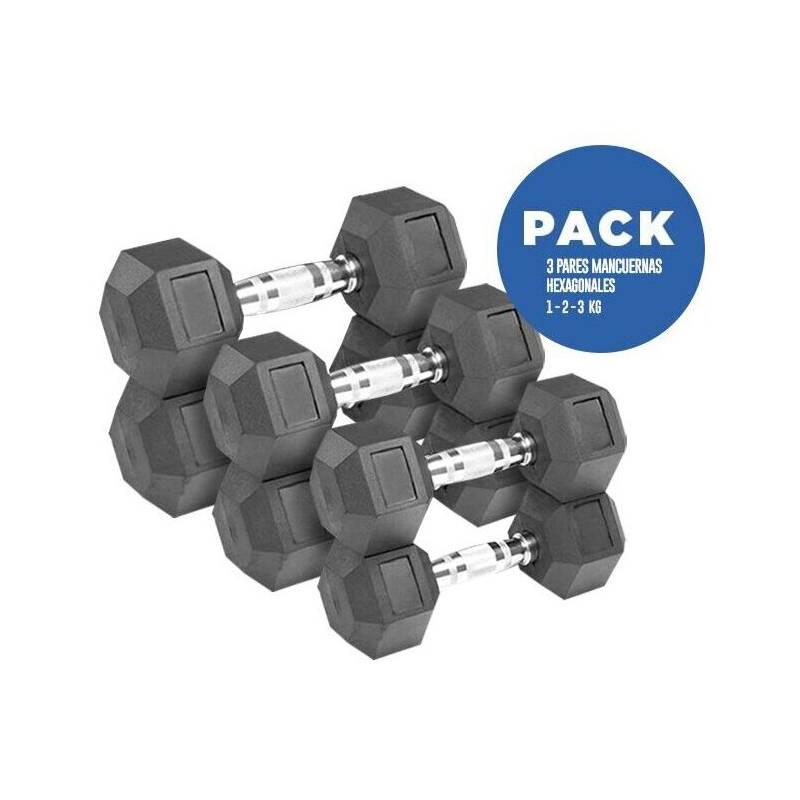 SDFIT - Pack Mancuernas Hexagonales 1 - 2 - 3 Kg