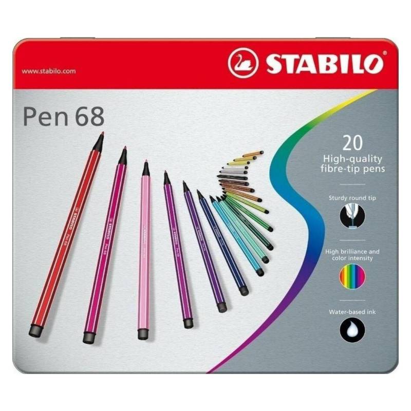 STABILO - Caja Metálica Stabilo Pen 68 (20 Colores)