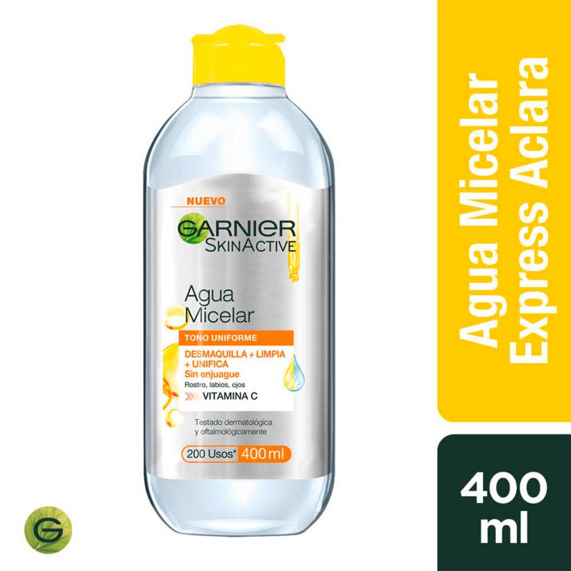 GARNIER SKIN NATURAL FACE - Agua Micelar Express Aclara 400 ml Garnier Skin Natural Face