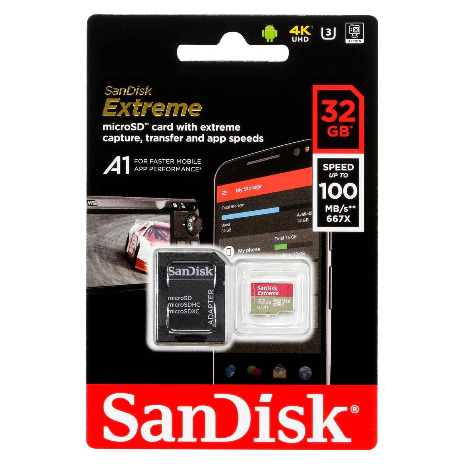 Sandisk Memoria Micro Sd 32gb Sandisk Class 10 Extreme 3 Falabella Com