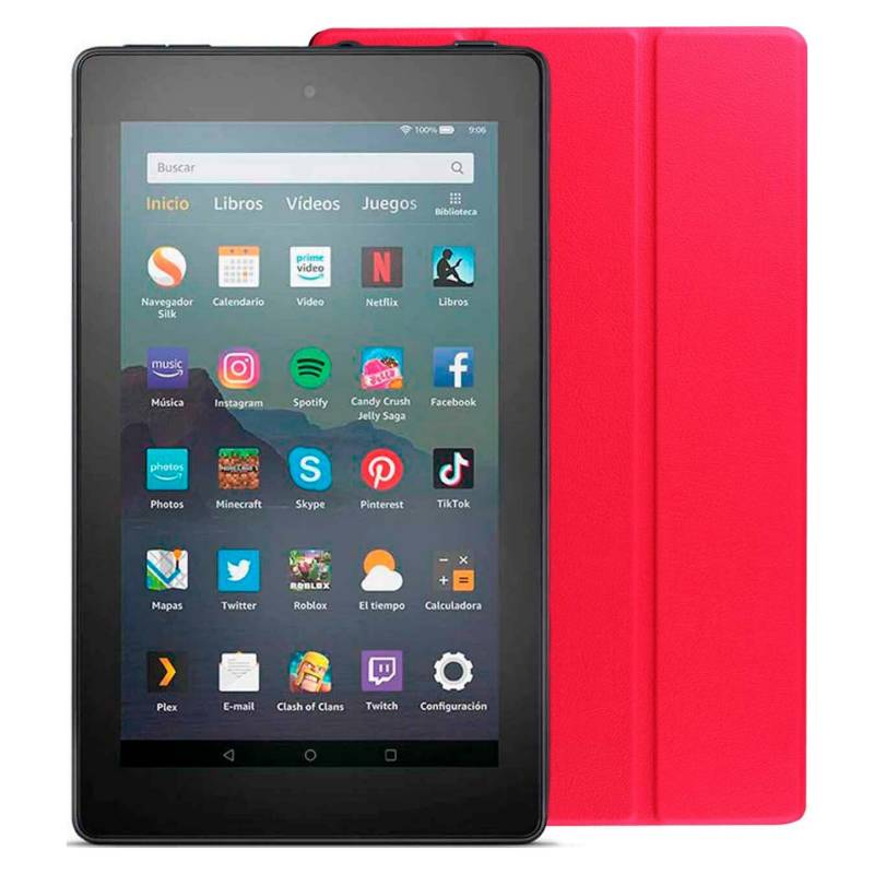 AMAZON - Kindle Fire 7 2019 16 GB  Funda Roja