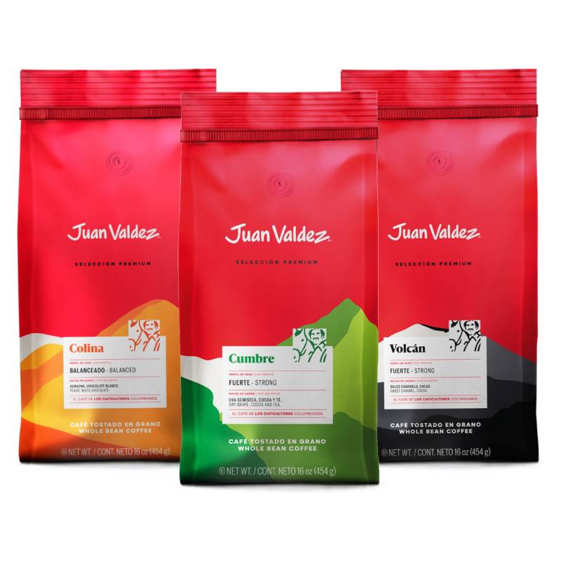 Juan Valdez Pack 3x Café Grano Premium Variedades 500 g