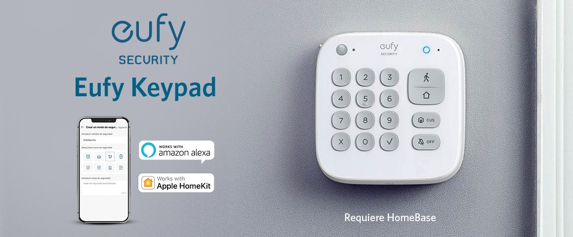 Panel de seguridad inalámbrico Keypad compatible con Eufy Hub.