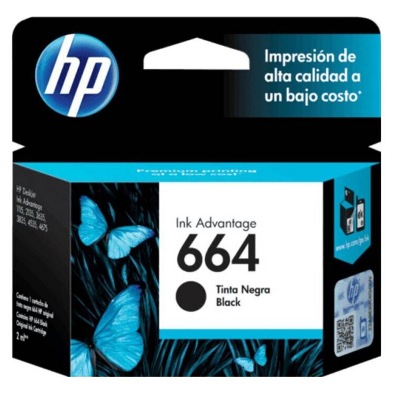 HP - Cartucho De Tinta Hp 664 Negra Original