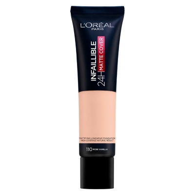 LOREAL PARIS Base Maquillaje Infallible Matte Cover 110 Vanille Rose Loreal  Paris