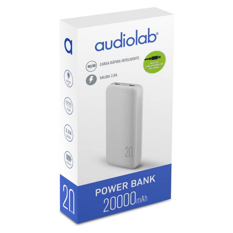 AUDIOLAB - Bateria Portatil Powerbank 20.000 Mah Audiolab