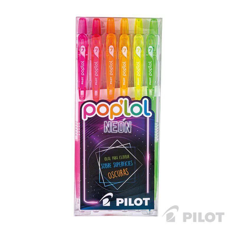Pilot - Set Lápiz  POPLOL Neón 6 Unidades Neon Pilot