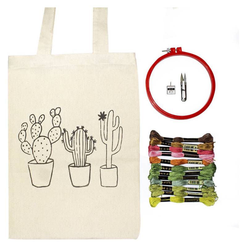 MY KIT - Kit De Bordado Bolso Cactus
