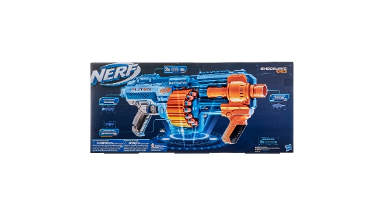 Lanzador Nerf Elite 2.0 Shockwave RD-15 - 30 dardos Nerf, tambor giratorio de 15 dardos, modo ráfaga - personalización