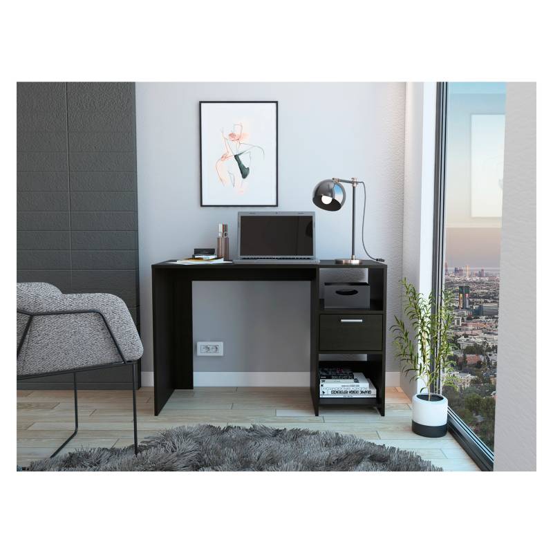 Mueble Archivador TuHome Home Office Negro Soft Coñac