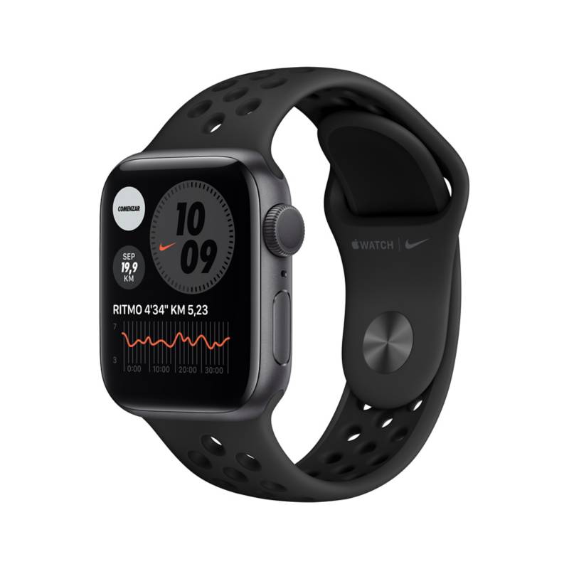 APPLE - Apple Watch Nike Series 6 (40mm, GPS) - Caja Aluminio Gris Espacial - Correa Nike sport Color Antracita/Negra