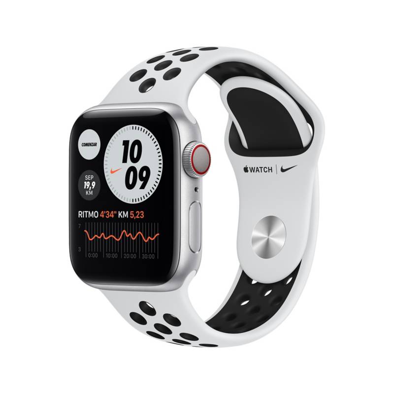 APPLE - Apple&nbsp;Watch Nike series&nbsp;6 (40mm, GPS + Cellular) - Caja aluminio color plata - Correa Nike Sport color platino puro/negra