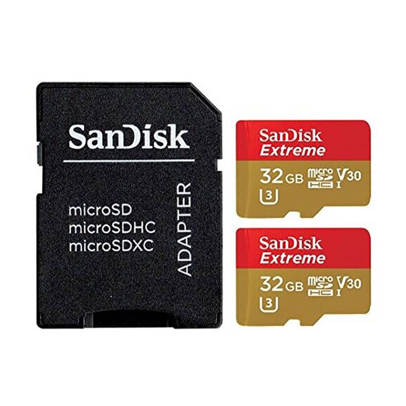 Sandisk - Pack 2 Tarjetas Microsdhc Extreme U3 32 Gb